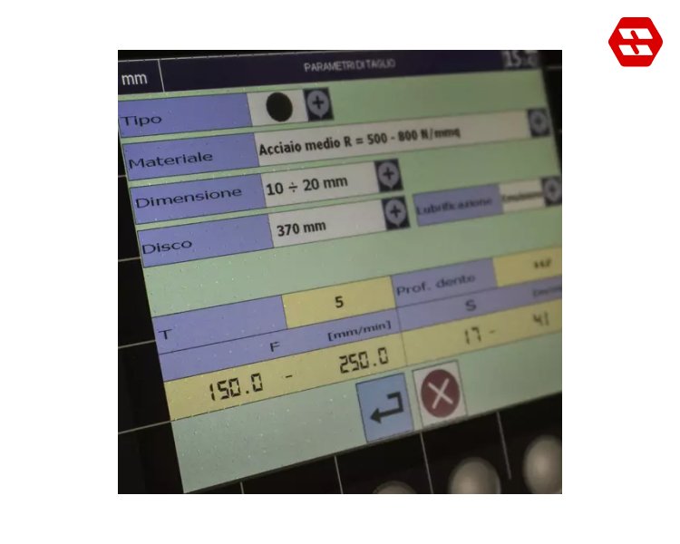 MATERIAL LIBRARY FOR THE AUTOMATIC SETTING OF THE BLADE ROTATION SPEED AND HEAD DOWN FEED RATE